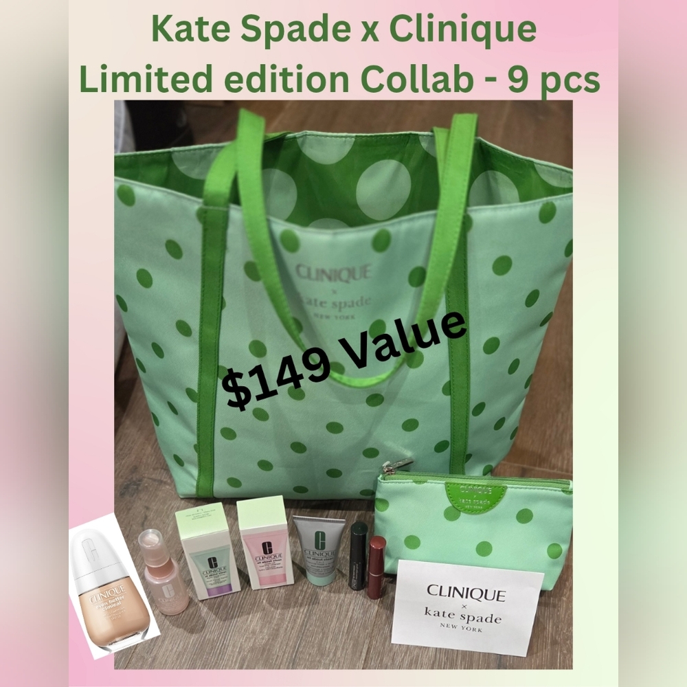 Kate Spade/Clinique Limited Edition Tote with Skincare And Makeup Set